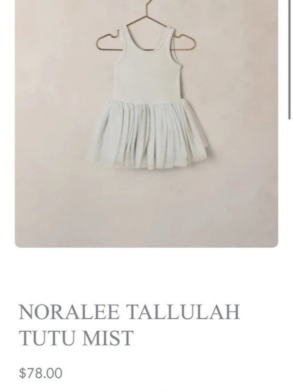 Nora Lee Tallulah Tutu Mist Tutu Dress 18 months new without tag